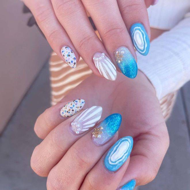 Seaside Glam Beach-Inspired Nail Ideas for Your Vacation Vibe