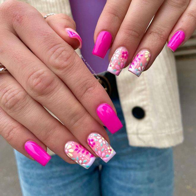 How to Rock Hot Pink Nails All Year Round