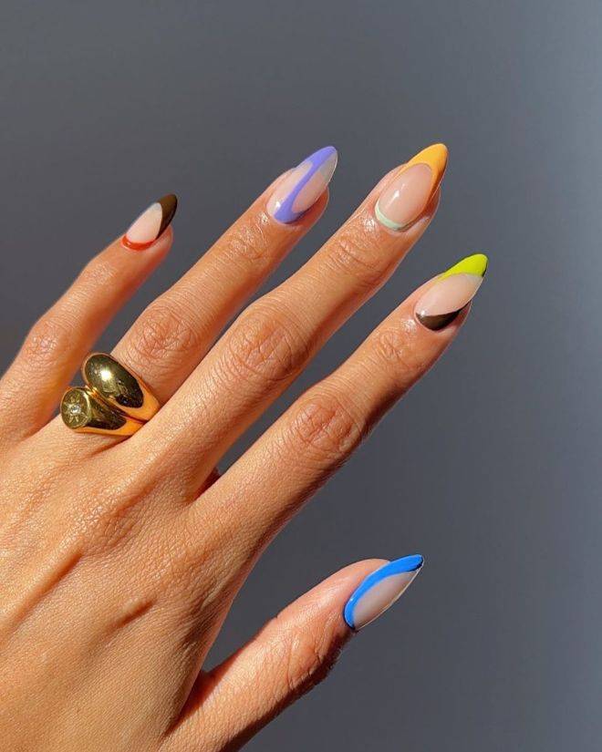 French Skittle Nails That Pair Well With Every Outfit